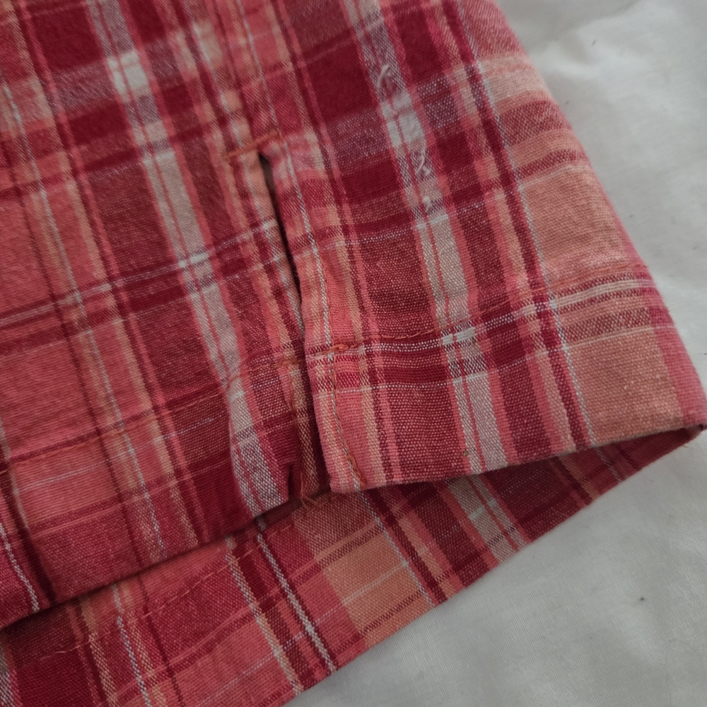 Vintage Women's Cherokee Pink & Orange Plaid Ankle Pants - Picture 2 of 9
